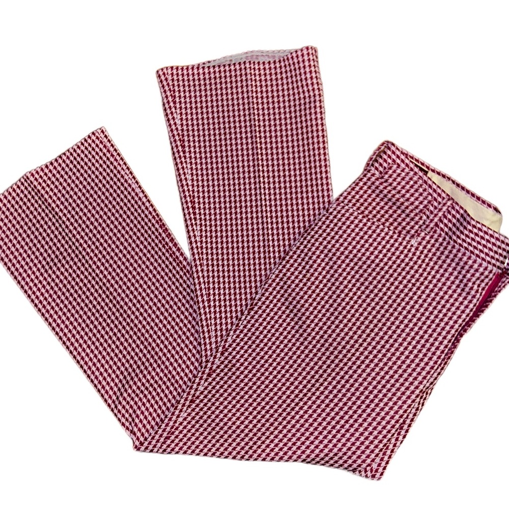 Jandy Place Bardon Inc ~ Men’s Size 40/33 ~ Red & White Plaid Bell Bottoms Pants